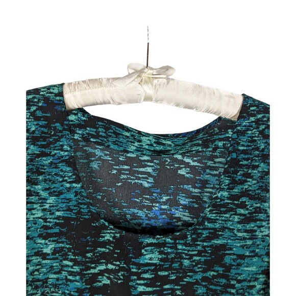 Gap Sz S Women's Green Blue Long Sleeve Scoop Back Pullover Shift Dress - Picture 5 of 7